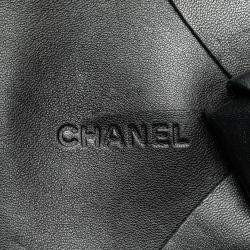 Pre Owned Chanel Black Lambskin and Satin Camellia Flower Evening Bag