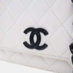 مملوكة مسبقًا حقيبة شانيل محفظة ماي ايفرينج أبيض كافيار على سلسلة