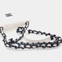 مملوكة مسبقًا حقيبة شانيل محفظة ماي ايفرينج أبيض كافيار على سلسلة