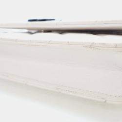 مملوكة مسبقًا حقيبة شانيل محفظة ماي ايفرينج أبيض كافيار على سلسلة