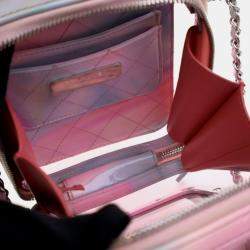 Pre Owned Chanel Filigree Small Pink PVC Vertical Vanity Case