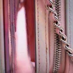 Pre Owned Chanel Filigree Small Pink PVC Vertical Vanity Case