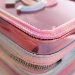 Pre Owned Chanel Filigree Small Pink PVC Vertical Vanity Case