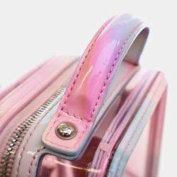 Pre Owned Chanel Filigree Small Pink PVC Vertical Vanity Case