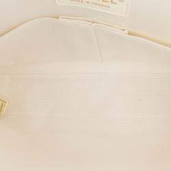Pre Owned Chanel Beige Medium Classic Printed Denim Floral Double Flap