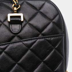 Pre Owned Chanel Black Quilted Lambskin Shoulder Bag