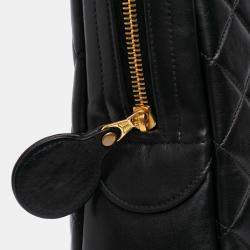 Pre Owned Chanel Black Quilted Lambskin Shoulder Bag