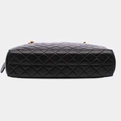 Pre Owned Chanel Black Quilted Lambskin Shoulder Bag