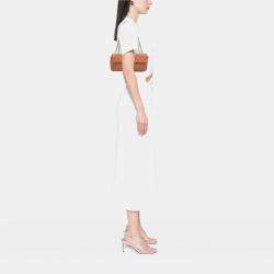 Pre Owned Chanel Orange Classic Lambskin East West Single Flap
