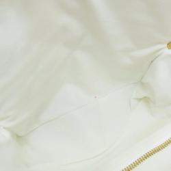 Pre Owned Chanel Cube Vanity White Leather Shoulder Bag 