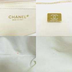 Pre Owned Chanel Cube Vanity White Leather Shoulder Bag 