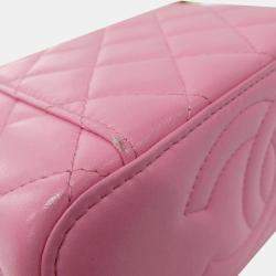 Pre Owned Chanel Vanity Pink Leather Shoulder Bag