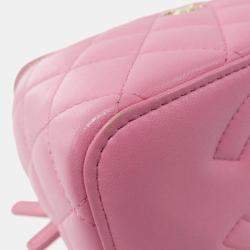Pre Owned Chanel Vanity Pink Leather Shoulder Bag