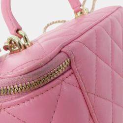 Pre Owned Chanel Vanity Pink Leather Shoulder Bag