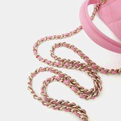 Pre Owned Chanel Vanity Pink Leather Shoulder Bag