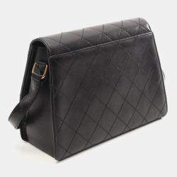 Pre Owned Chanel 2.55 Trapezoid Reissue Black Lambskin Leather Shoulder Bag
