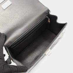 Pre Owned Chanel 2.55 Trapezoid Reissue Black Lambskin Leather Shoulder Bag