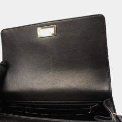 Pre Owned Chanel 2.55 Trapezoid Reissue Black Lambskin Leather Shoulder Bag