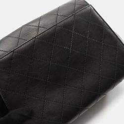 Pre Owned Chanel 2.55 Trapezoid Reissue Black Lambskin Leather Shoulder Bag