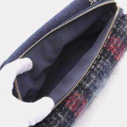 Pre Owned Chanel Paris-Hamburg Double Side Multicolor Tweed and Leather Shoulder Bag