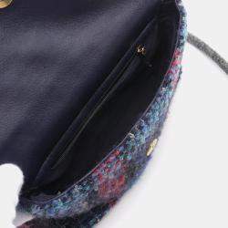 Pre Owned Chanel Paris-Hamburg Double Side Multicolor Tweed and Leather Shoulder Bag
