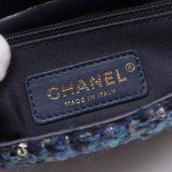 Pre Owned Chanel Paris-Hamburg Double Side Multicolor Tweed and Leather Shoulder Bag