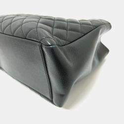 Pre Owned Chanel GST Black Leather Tote Bag