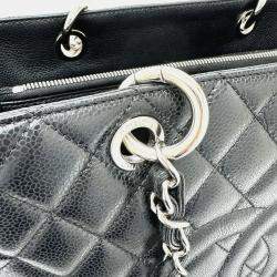 Pre Owned Chanel GST Black Leather Tote Bag