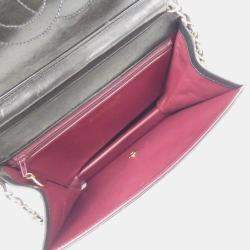 Pre Owned Chanel Black Lambskin Leather Shoulder Bag