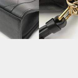 Pre Owned Chanel Click Label Black Leather Shoulder Bag