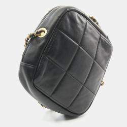 Pre Owned Chanel Black Lambskin Leather Shoulder Bag