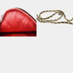 Pre Owned Chanel Black Lambskin Leather Shoulder Bag