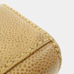 Pre Owned Chanel Chocolate Bar Beige Leather Shoulder Bag
