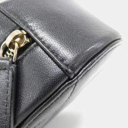 Pre Owned Chanel 19 Round Black Lambskin Leather Shoulder Bag