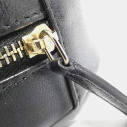 Pre Owned Chanel 19 Round Black Lambskin Leather Shoulder Bag