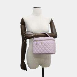 Pre Owned Chanel Vanity Light Purple Caviar Leather Shoulder Bag