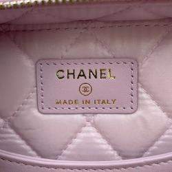 Pre Owned Chanel Vanity Light Purple Caviar Leather Shoulder Bag