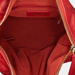 Pre Owned Chanel Red Small Quilted Lambskin Perfect Meeting Hobo