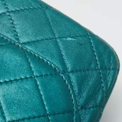Pre Owned Chanel Teal Green Quilted Patent Leather Classic 227 Reissue 2.55 Flap Bag