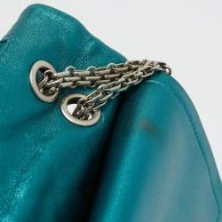 Pre Owned Chanel Teal Green Quilted Patent Leather Classic 227 Reissue 2.55 Flap Bag