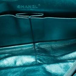 Pre Owned Chanel Teal Green Quilted Patent Leather Classic 227 Reissue 2.55 Flap Bag