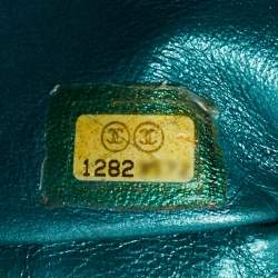 Pre Owned Chanel Teal Green Quilted Patent Leather Classic 227 Reissue 2.55 Flap Bag