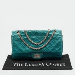 Pre Owned Chanel Teal Green Quilted Patent Leather Classic 227 Reissue 2.55 Flap Bag
