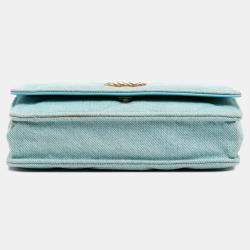 Pre Owned محفظة شانيل بلو دينيم 19 على سلسلة