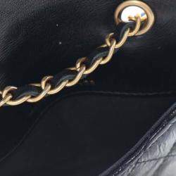 Pre Owned Chanel Black Quilted Shiny Aged Calfskin Waist Belt Bag