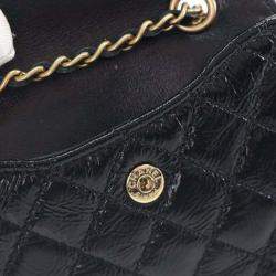Pre Owned Chanel Black Quilted Shiny Aged Calfskin Waist Belt Bag