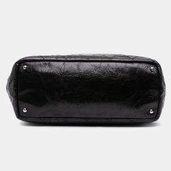 Pre Owned Chanel Black CC Quilted Glazed Calfskin Portobello Tote