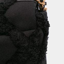 Pre Owned Chanel Black Medium Canvas and Cotton 19 Flap
