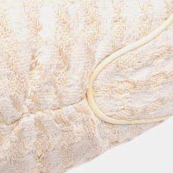 Pre Owned Chanel White Tweed Boucle Knitting Top Handle Bag