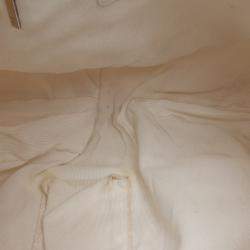 Pre Owned Chanel White Tweed Boucle Knitting Top Handle Bag